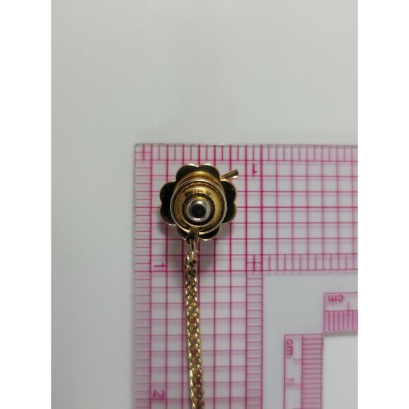 VTG 14kt Solid Yellow Gold Genuine Diamond 4 Leaf Clover Pin Tie Tack 5.48g 10mm - Picture 9 of 13